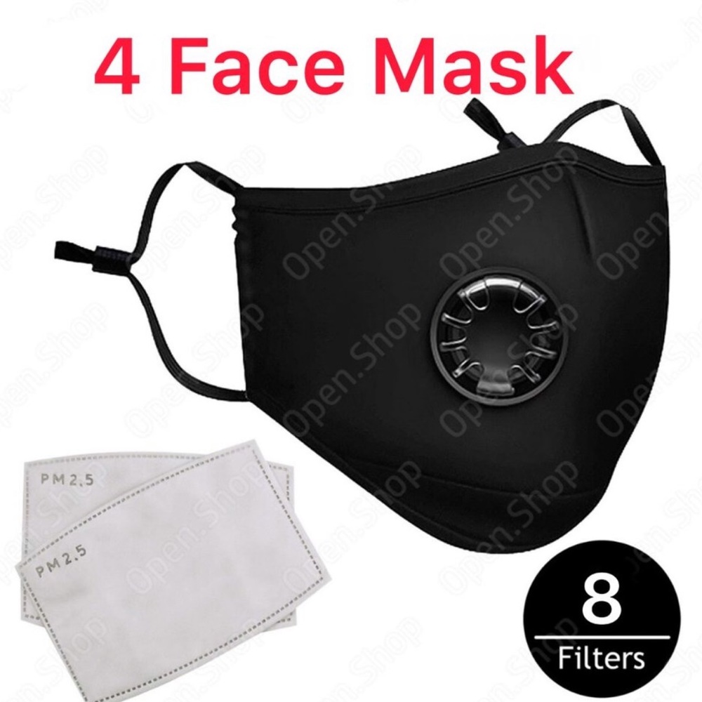 4 Washable face mask (8 free pm2.5 filters)